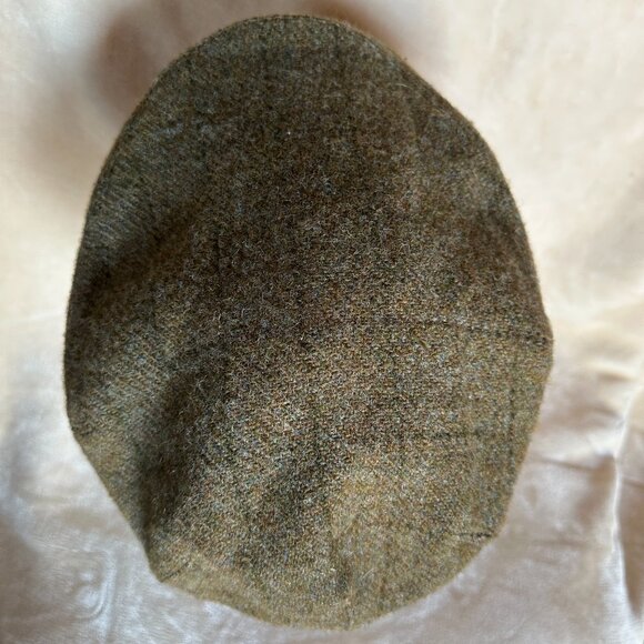 VTG Polo Ralph Lauren Green Brown Windowpane Gents Tweed Cabbie Newboy Hat S/M - Picture 6 of 14